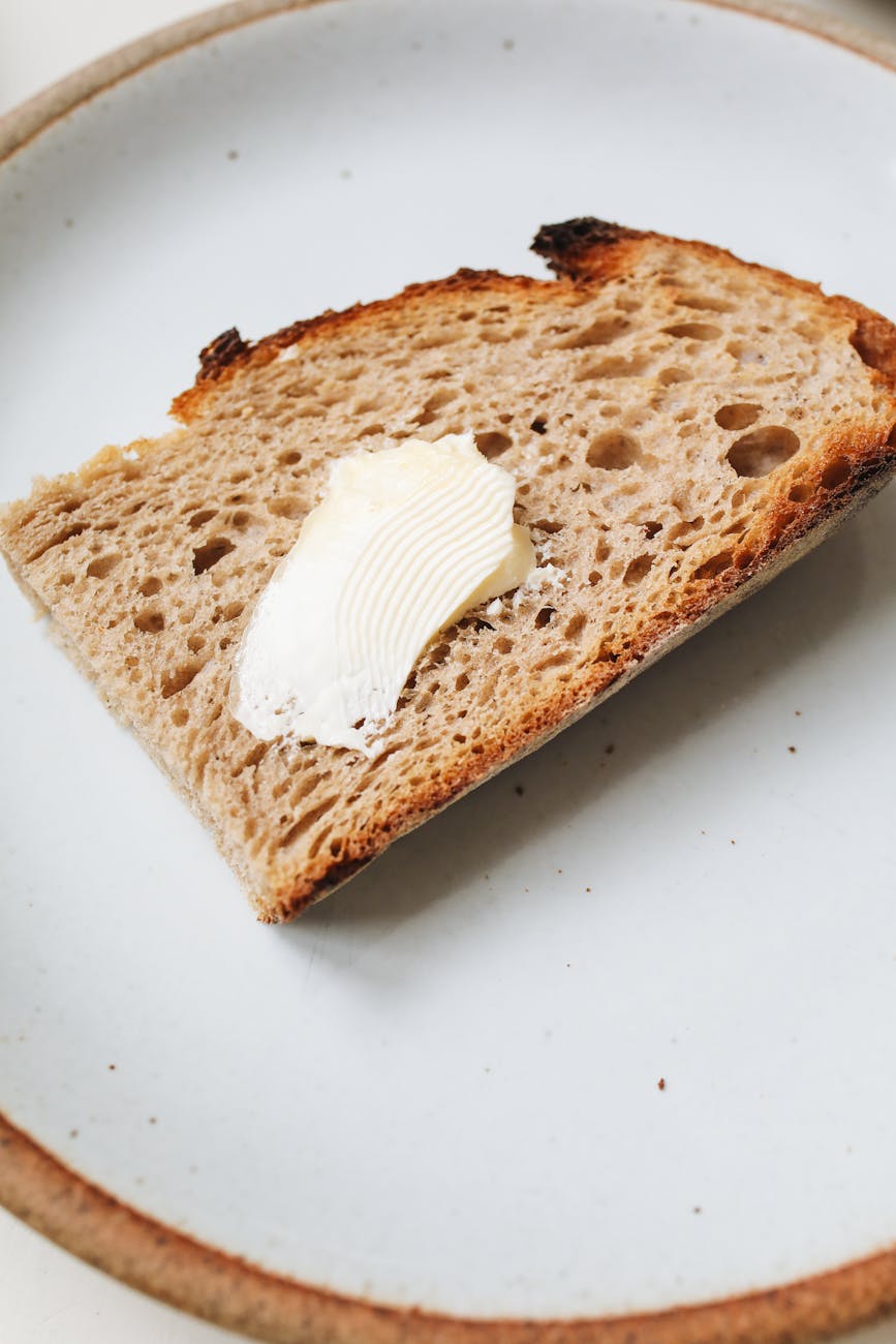 close up shot of a bread with butter